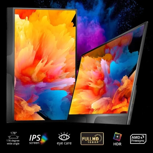 UPERFECT 15.6" 1920x1080 Portable Monitor IPS Screen Gaming Monitor For Laptop PS Xbox