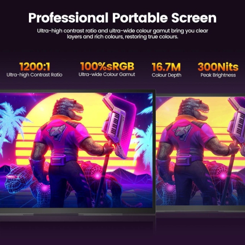 UPERFECT 18.5" 120Hz Portable Monitor 1080P FHD Portable Gaming Monitor Freesyc Screen For Switch Xbox PS