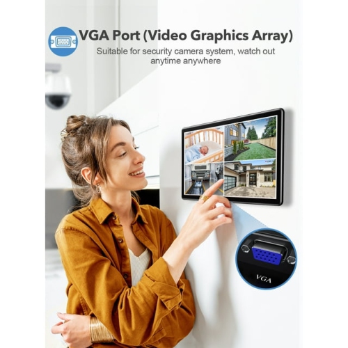 Portable Comouter Monitor Touchscreen W/ HDMI VGA DVI Industrial Input , 15.6" HDR 1080P IPS Display for Pi TV Box PS4 Laptop Mac Industrial Medical