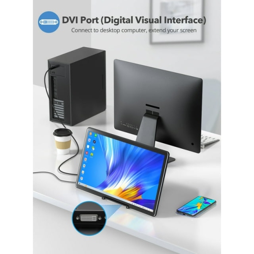 Portable Comouter Monitor Touchscreen W/ HDMI VGA DVI Industrial Input , 15.6" HDR 1080P IPS Display for Pi TV Box PS4 Laptop Mac Industrial Medical