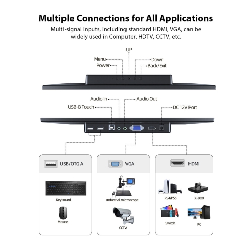 UPERFECT X True Portable Monitor Touchsreen USB-A 14.0 VGA HDMI USB C Display