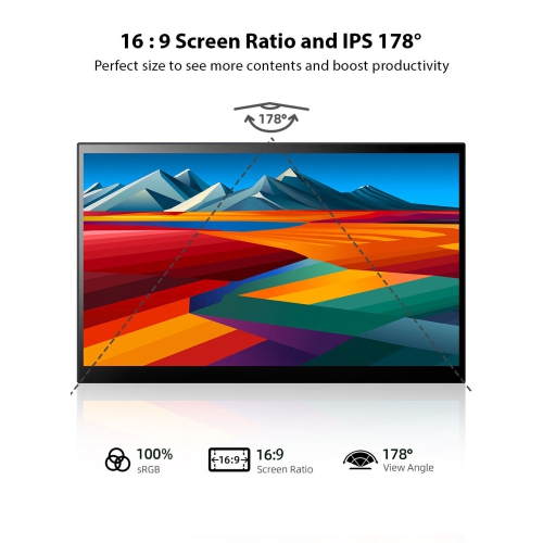UPERFECT X True Portable Monitor Touchsreen USB-A 14.0 VGA HDMI USB C Display