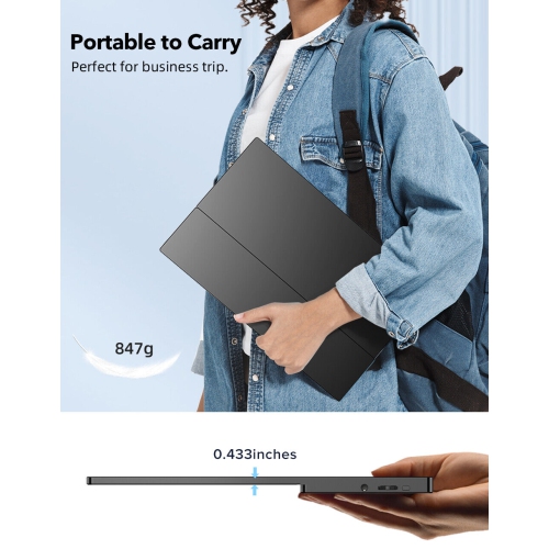 UPERFECT 15.6-Inch 1080P Portable Computer Monitor Touch Screen USB C with Battery