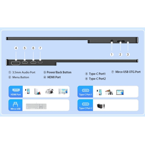 UPERFECT 15.6-Inch 1080P Portable Computer Monitor Touch Screen USB C with Battery