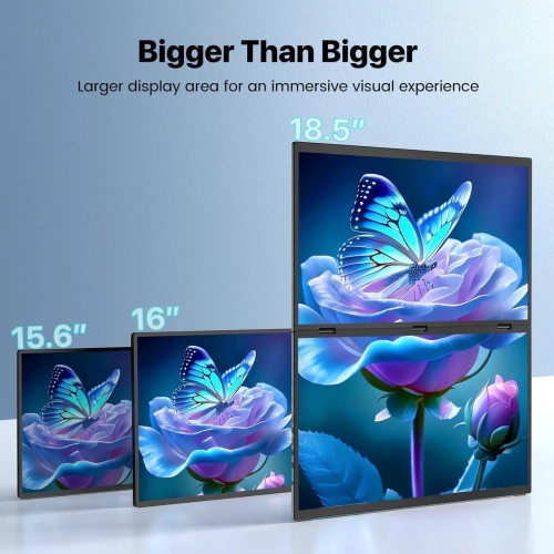 UPERFECT 18.5" Delta Dual Portable Monitor - 100Hz 1080P HDR 360° Folding Screen Extender | Stand & VESA Mount | Plug & Play No Driver for