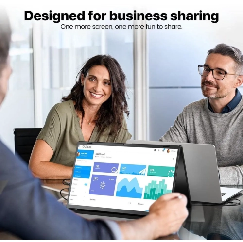 UPERFECT 18.5" Delta Dual Portable Monitor - 100Hz 1080P HDR 360° Folding Screen Extender | Stand & VESA Mount | Plug & Play No Driver for