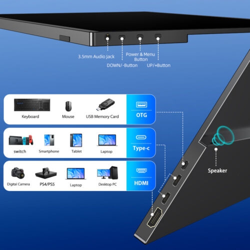 UPERFECT 16" Portable Monitor 2K QHD Screen HDR LCD Display with VESA Mountable