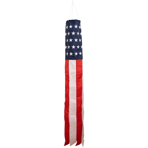 NORTHLIGHT  60" Patriotic Stars And Stripes Outdoor Windsock