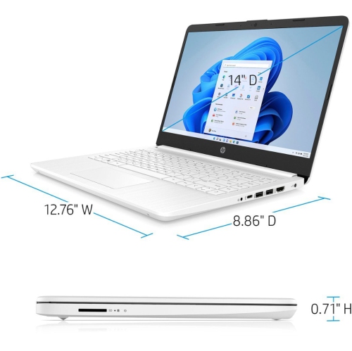Portable 14 po Stream de HP – Celeron N4120 d'Intel, mémoire vive 16 Go, eMMC 64 Go, blanc, Windows 11, longue autonomie