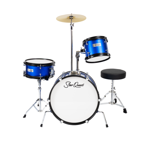 STARQUEST  Junior 3-Piece Drum Set – Premium Metallic Finish With Bass, Snare, Tom And Crash Cymbal – Perfect for Junior Drummers And Beginners