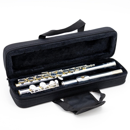 StarQuest – flûte C Flute plaquée argent à trou fermé de qualité supérieure pour débutants et musiciens expérimentés. Comprend étui protecteur, tige
