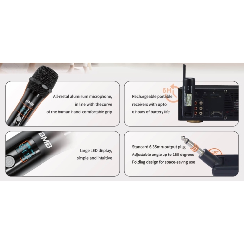 NOUVEAU système de microphones sans fil WH-210 de BMB