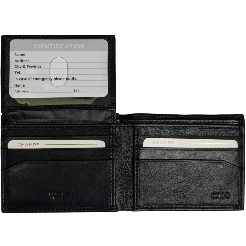 CHAMPS Classic Collection Genuine Leather RFID blocking Top-wing wallet in Gift box