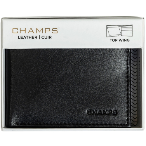 CHAMPS Classic Collection Genuine Leather RFID blocking Top-wing wallet in Gift box