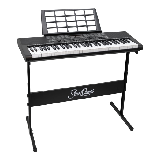 StarQuest 61 Key Portable Electronic Keyboard Piano Kit – Digital Piano for Beginners and Experienced Musicians, With Stand, Bench, Headphones, &