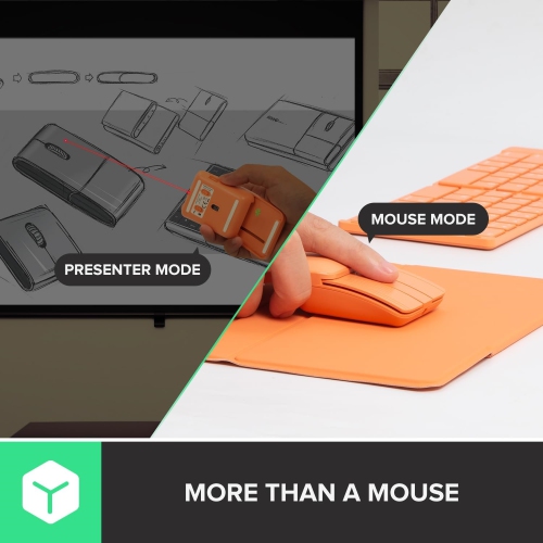 Portable Keyboard and Mouse Combo Wireless, Ultra-Thin Foldable Keyboard, Sliding Mouse and Protective Case, for Tablet, Smartphone, Laptop, Orange