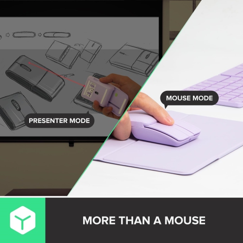 Portable Keyboard and Mouse Combo Wireless, Ultra-Thin Foldable Keyboard, Sliding Mouse and Protective Case, for Tablet, Smartphone, Laptop, Purple