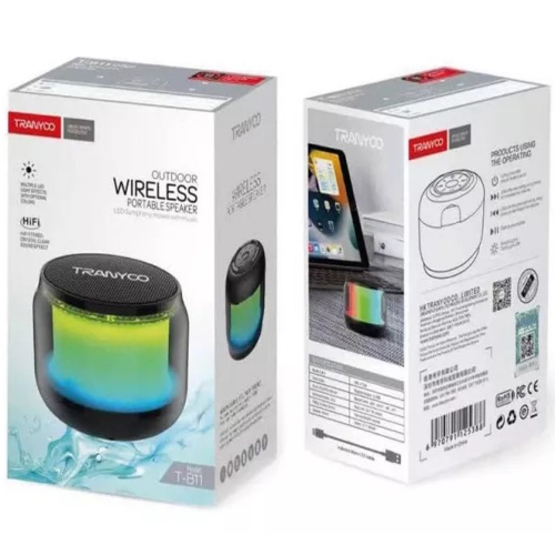 Haut-parleur portatif d'extérieur à DEL Symphony bouge avec la musique T-B11 Black