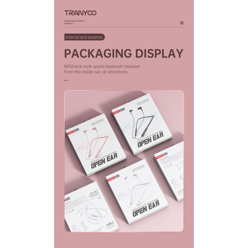 Écouteurs bouton sans fil Bluetooth M13 de TRANYOO résistants à la transpiration et à la transpiration