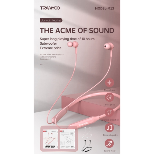 Écouteurs bouton sans fil Bluetooth M13 de TRANYOO résistants à la transpiration et à la transpiration