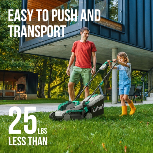 Litheli Cordless Lawn Mower 13 Inch, 5 Heights, 20V Battery Lawnmower for Garden, Yard and Farm, 4.0Ah Battery & Charger Included