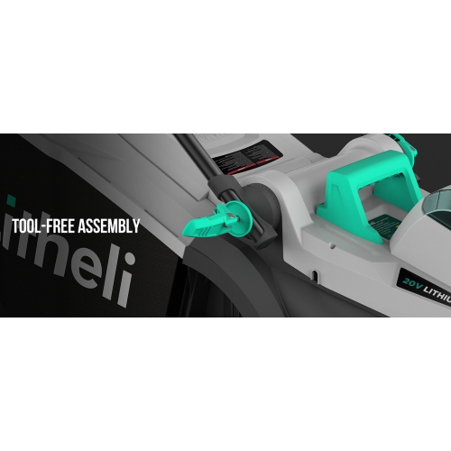 Litheli Cordless Lawn Mower 13 Inch, 5 Heights, 20V Battery Lawnmower for Garden, Yard and Farm, 4.0Ah Battery & Charger Included