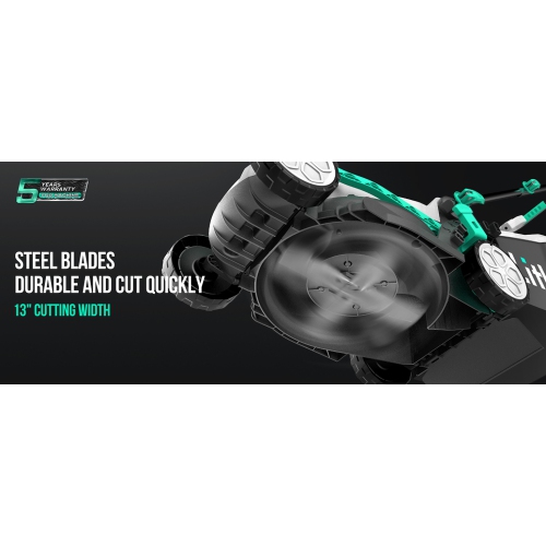 Litheli Cordless Lawn Mower 13 Inch, 5 Heights, 20V Battery Lawnmower for Garden, Yard and Farm, 4.0Ah Battery & Charger Included