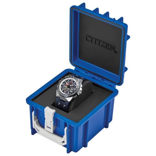 Citizen Mens Promaster Sikorsky Special Edition Eco-Drive Watch 46mm Silver-Tone Stainless Steel Case Blue Rubber Strap with Blue Dial