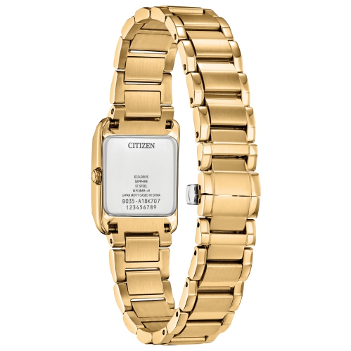 Citizen Ladies Bianca Eco-Drive Watch 21.5mm Gold-Tone Stainless Steel Case and Bracelet with White Dial
