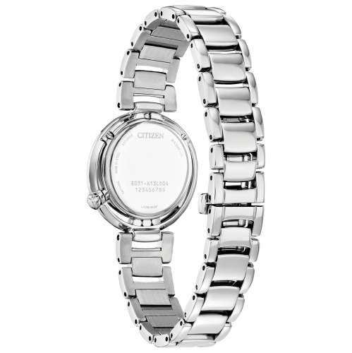 Montre pour femmes L Arcly Eco-Drive de Citizen 29,8&nbsp;mm avec boîtier et bracelet en acier inoxydable argenté et cadran bleu