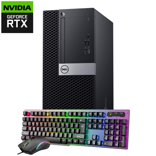 Refurbished - Gaming PC Dell OptiPlex 5060 Tower Windows 11 Pro Computer - GeForce RTX 3050 6GB (Intel i7 Hexa-Core CPU/ 32GB DDR4 RAM/ 2TB NVMe SSD/