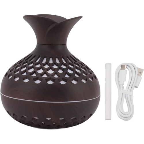 AROMA HUMIDIFIER , Scent Diffuser Wood Grain 300Ml for Bedrooms (Dark Brown)