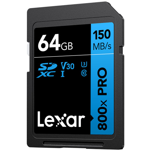 Carte mémoire SDXC Blue de 150 Mo/s et 64 Go de Lexar - Paquet de 2