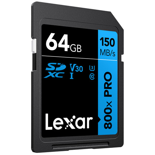 Carte mémoire SDXC Blue de 150 Mo/s et 64 Go de Lexar - Paquet de 2