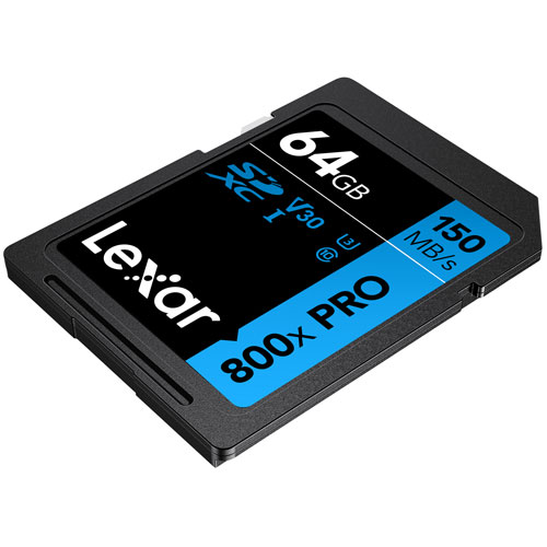 Carte mémoire SDXC Blue de 150 Mo/s et 64 Go de Lexar - Paquet de 2