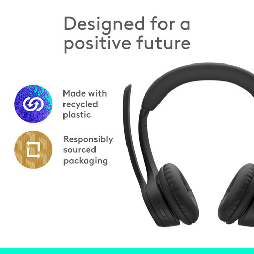 Logitech Zone 300 Bluetooth Wireless Headset with Noise Cancelling Microphone - Graphite
