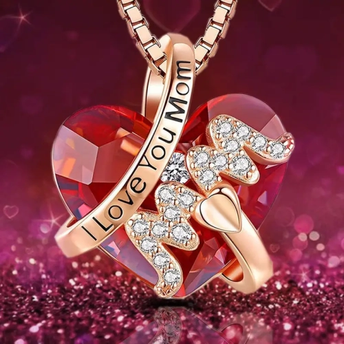 GENER  Make Her Mother's Day Shine: Gift The Perfect Blend Of Elegance And Sentimentality With Our Creative Heart Rhinestone Pendant Necklace