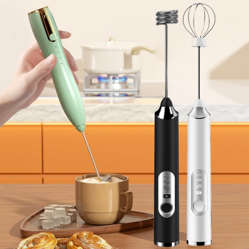 Electric Milk Frother Handheld with 2 Stainless Whisks 3 Adjustable Speeds, Mousseur à Lait Electric Whisk Foam Maker for Cappuccino,Latte, Coffee