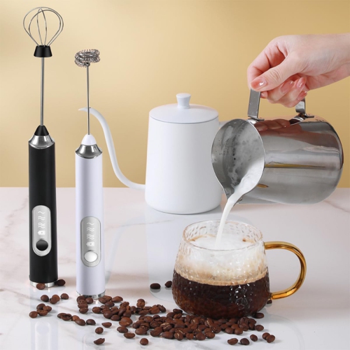 Electric Milk Frother Handheld with 2 Stainless Whisks 3 Adjustable Speeds, Mousseur à Lait Electric Whisk Foam Maker for Cappuccino,Latte, Coffee