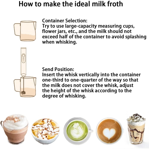 Electric Milk Frother Handheld with 2 Stainless Whisks 3 Adjustable Speeds, Mousseur à Lait Electric Whisk Foam Maker for Cappuccino,Latte, Coffee