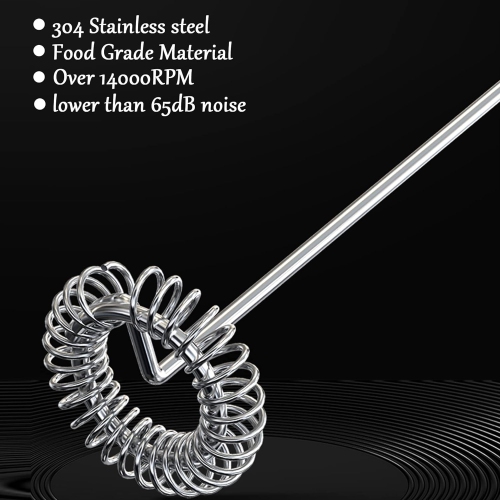 Handheld Milk Coffee Frother,USB-Rechargeable Hand Frother,Adjustable Handheld Milk Frother for Hot Chocolate, Cappuccinos, Milkshakes, Egg Mix, Black