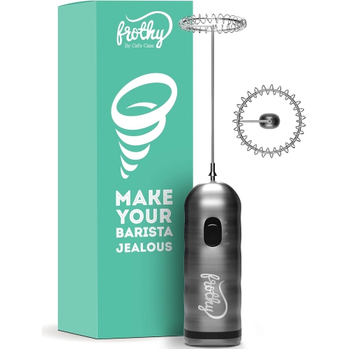 Milk Frother Handheld Frothers, Electric Whisk Foam Maker, Drink Mixer & Mini Foamer for Coffee, Hot Chocolate - Mousseur a Lait