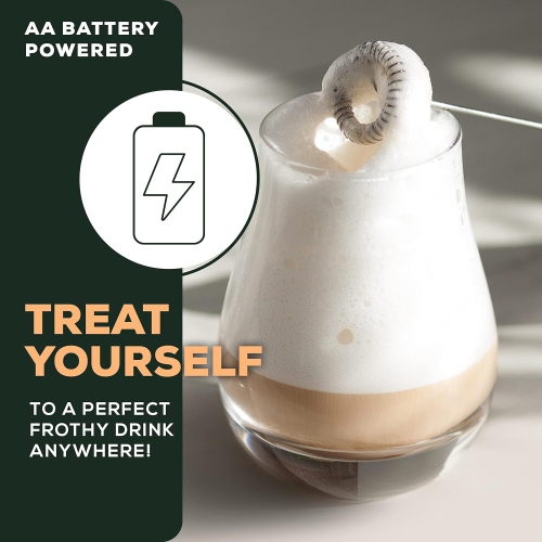 Milk Frother Handheld Frothers, Electric Whisk Foam Maker, Drink Mixer & Mini Foamer for Coffee, Hot Chocolate - Mousseur a Lait