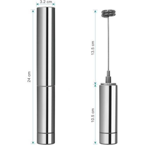 Mousseur à lait portatif, machine à mousse, machine électrique à piles en mousse, mélangeur à boisson portatif avec fouet en acier inoxydable de 2 oz