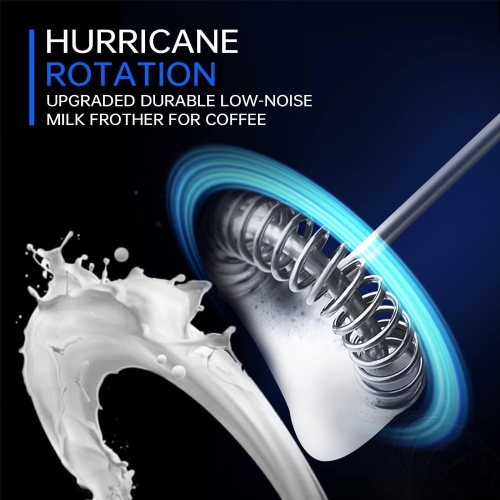 Milk Frothers Handheld Electric with High Power 14000 RPM Motor, Mixer with Food Grade Stainless Steel Stirring Head, Mini Foamer Whisk for Coffee,