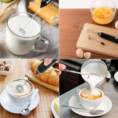 USB Rechargeable Milk Frother Handheld Multi-functional Electric Foam Maker with 2 Stainless Whisks,Mini 3-Speed Adjustable Mini Milk Foamer for