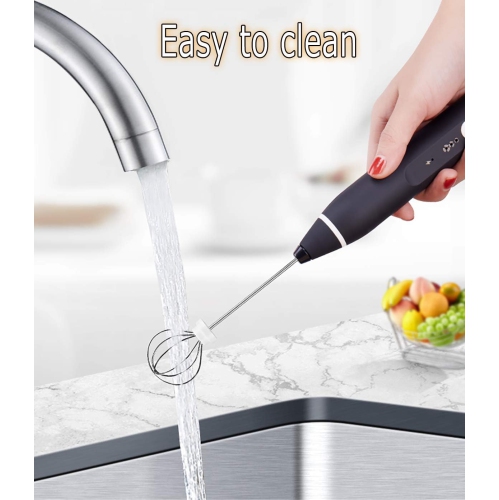 USB Rechargeable Milk Frother Handheld Multi-functional Electric Foam Maker with 2 Stainless Whisks,Mini 3-Speed Adjustable Mini Milk Foamer for
