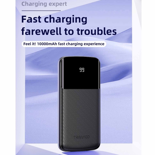 Chargeur portable portatif USB double à écran numérique 10000 mAh T-D08 de TRANYOO