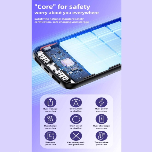 Chargeur portable portatif USB double à écran numérique 10000 mAh T-D08 de TRANYOO