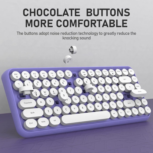 Wireless Bluetooth Typewriter Keyboard Portable Mini 84-Key Keyboard Compatible with Android, Ipad, Windows, PC, Tablet, for Home and Office